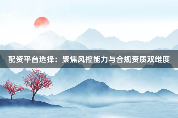 配资平台选择：聚焦风控能力与合规资质双维度