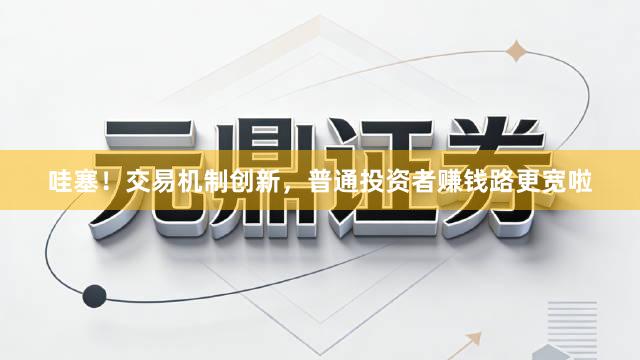 哇塞！交易机制创新，普通投资者赚钱路更宽啦