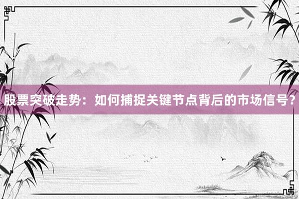 股票突破走势：如何捕捉关键节点背后的市场信号？