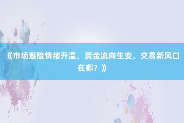 《市场避险情绪升温，资金流向生变，交易新风口在哪？》