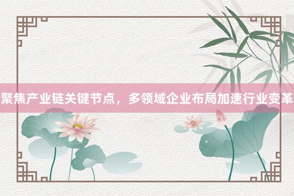 聚焦产业链关键节点，多领域企业布局加速行业变革