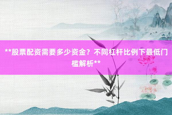 **股票配资需要多少资金？不同杠杆比例下最低门槛解析**